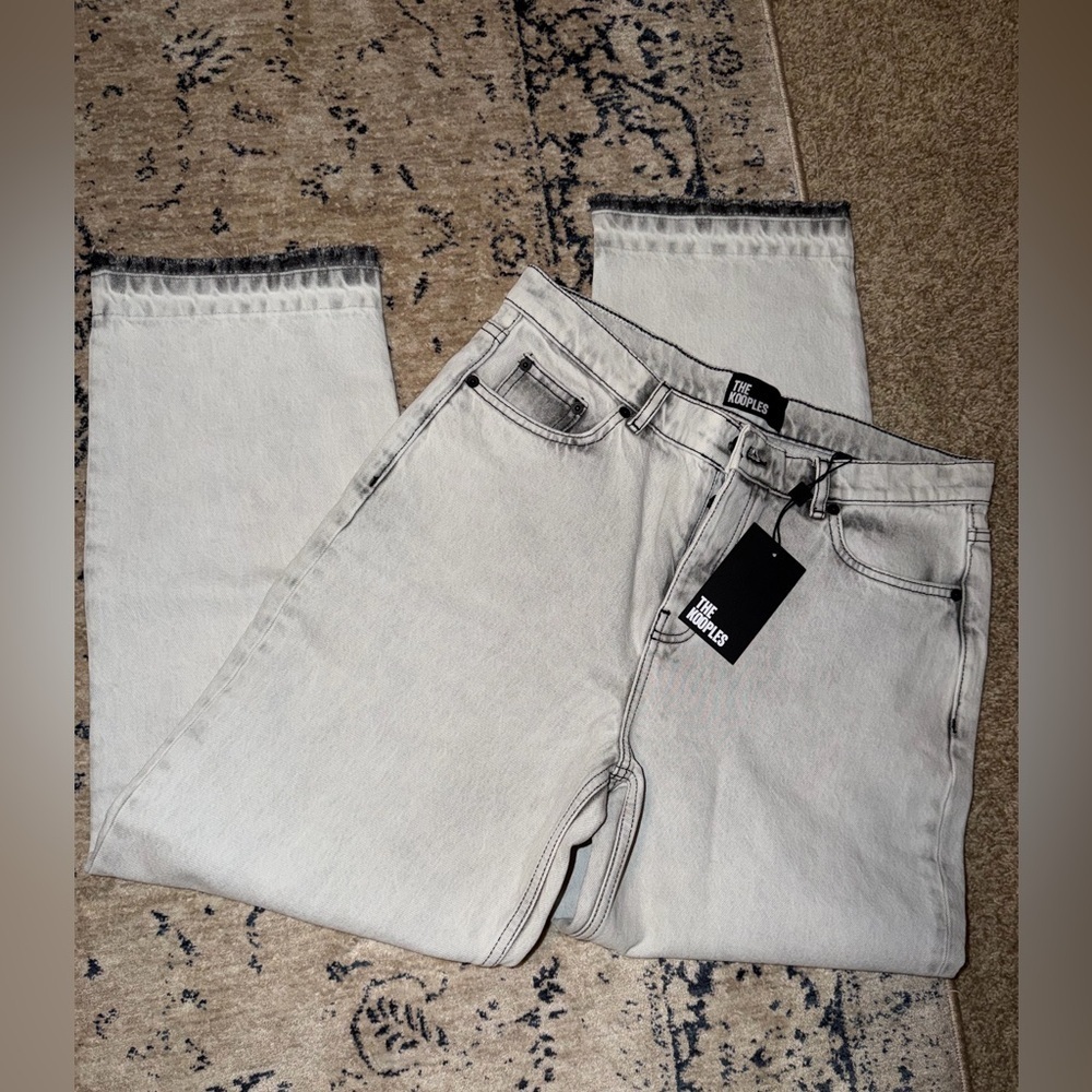 The Kooples straight bleached jeans white 42